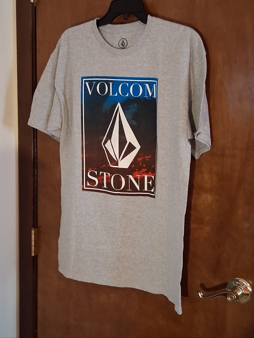 Volcom Stone T-Shirt Men’s Large Gray Heather Graphic Logo Short Sleeve Skate